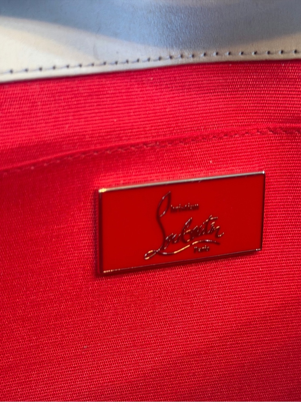 ✨ RARE Christian Louboutin Evita Pampas Laser-Cut Leather Clutch Bag Excellent ✨ - Picture 10 of 12